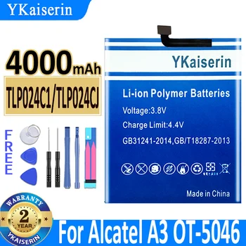4000 ма YKaiserin Батерия TLP024C1/TLP024CJ за Alcatel A3 OT-5046 Shine Lite OT-5080 5080X OT-5046D OT-5046Y 5046Y Bateria