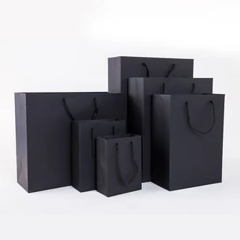 Луксозна бутиковая опаковка, подаръчен плик с печат по поръчка, черна собствен етикет, размер A4