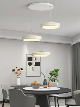 Окачен лампа Nordic LED се използва за трапезария, спални, фоайе, кухня, бял, черен, червен, жълт, с регулируема яркост, дистанционно украса лампи