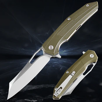 Сгъваем нож за Тактиката на открито, Остри туристически ножове за оцеляване в къмпинга, стоманен нож D2, дръжка G10, нож EDC с покет скоба за мъже