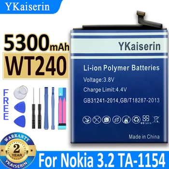 WT240 5300 mah Батерия за Nokia 3.2 TA-1154 TA-1156 Батерия за мобилен телефон Batterij + Номер на песен