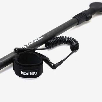 Портативна дъска за сърф на каяк, вързана с въже-гребло, черна за дъски за гребане, Каяк, практични аксесоари за сигурност сърфиране, ръчно въже